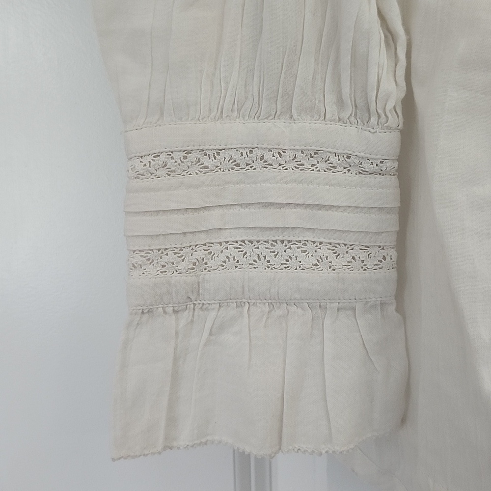 Sundance Elegant White Women's Blouse Petite Large - Picture 5 of 13